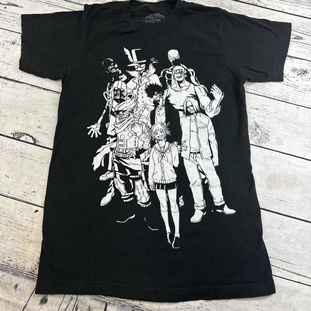 My Hero Academia Vanguard Action Squad Black Graphic T-Shirt‎ Mens Small S Anime
